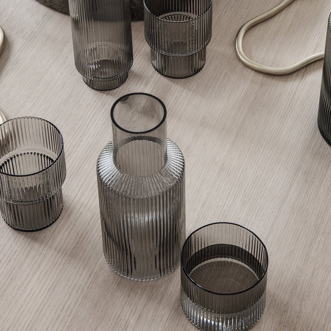 ferm LIVING Ripple Carafe Set Softer Volumes