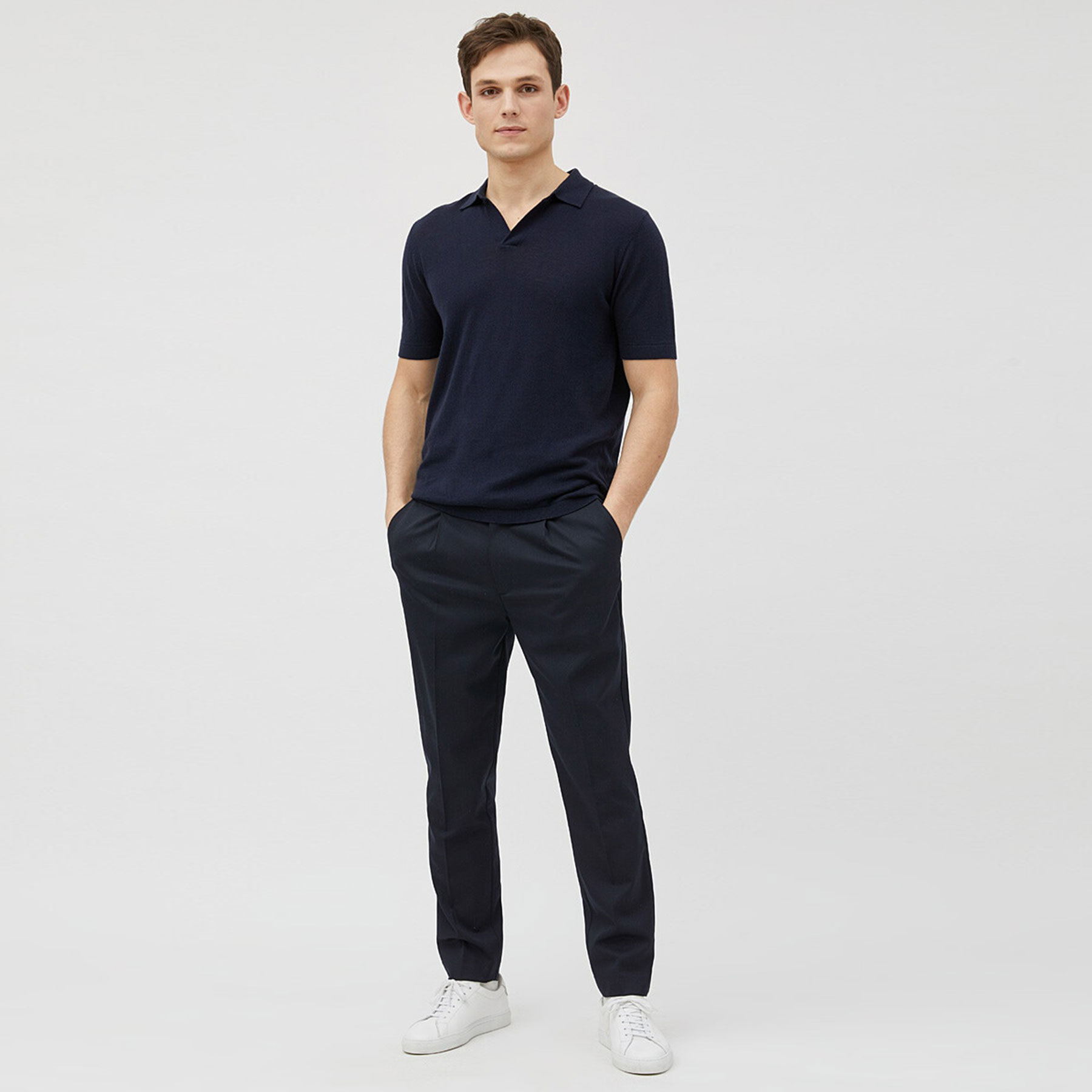 A Day's March Open Collar Polo | Softer Volumes