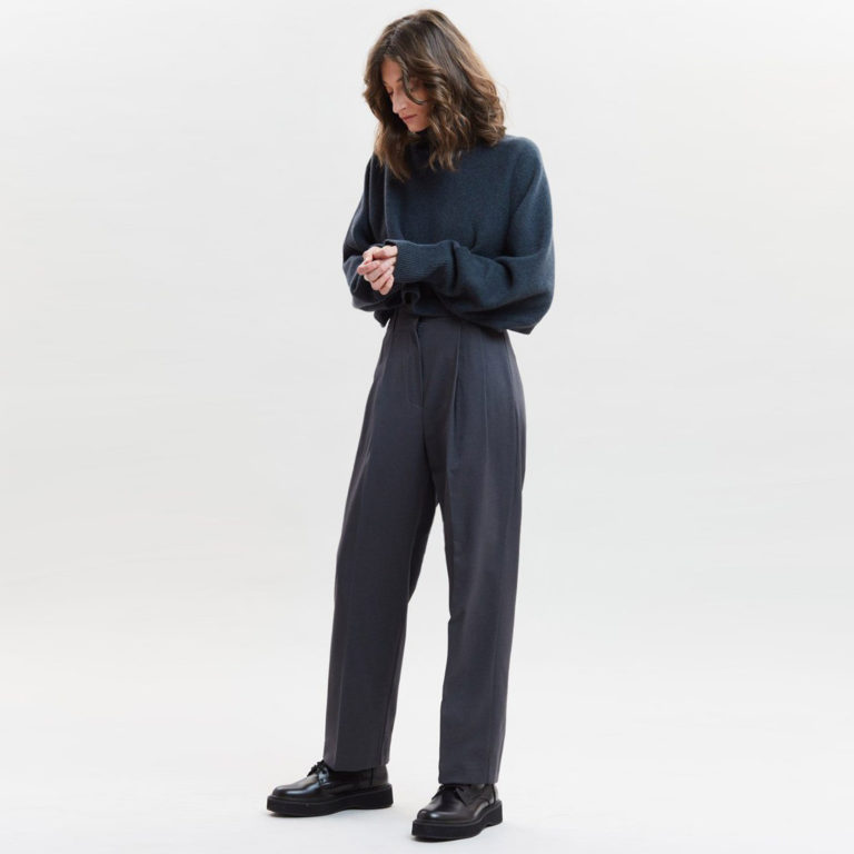 The Frankie Shop Straight Belted Pleat Pants
