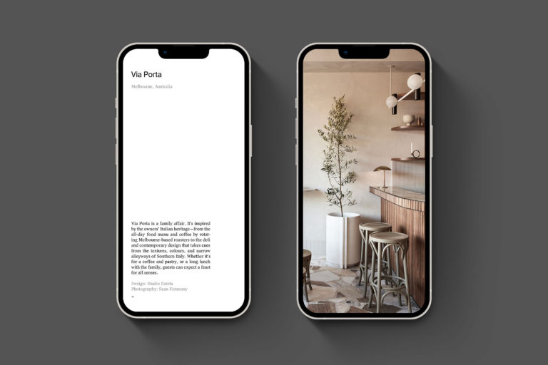 Softer Volumes Cafés Digital Book on iPhone