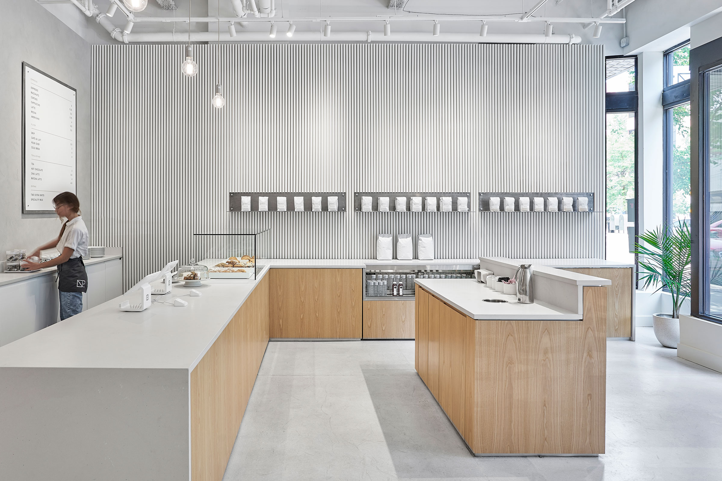 A Modern, Minimalist Home Coffee Bar , Featuring a Sleek Espresso