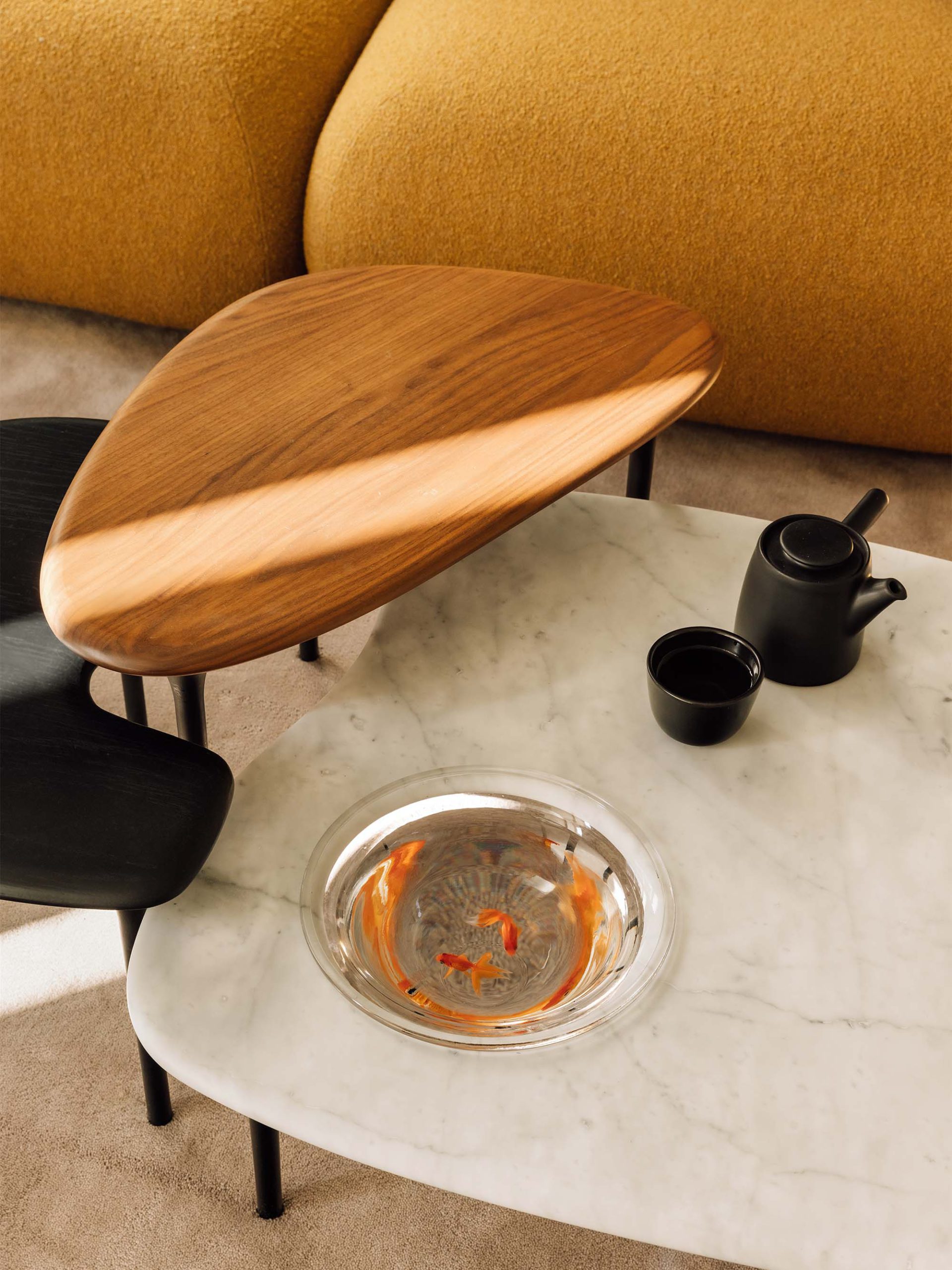 A closer look at Herman Miller’s Eames Turned Stool, Luva Modular Sofa, and Cyclade Tables | Softer Volumes